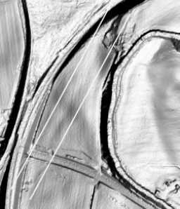 Lidar of a potential Roman road to the south of Relley's Mill. NZ 255 417. Lidar data (c) DEFRA